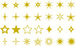 Twinkling stars. Sparkle star icons. Blink glitter and glowing icons. Vector illustration.