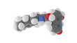 indacaterol molecule, adrenergic bronchodilators, molecular structure, isolated 3d model van der Waals