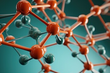 Poster - Microscopic Structure neural molecule. Medical education. Generate Ai