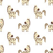 seamless pattern with cartoon zebra