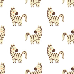 Wall Mural - seamless pattern with cartoon zebra