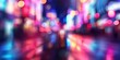 © QuietWord - abstract background blur bokeh light street at night time with speed motion perspective, blurred thrilled, Generative Ai