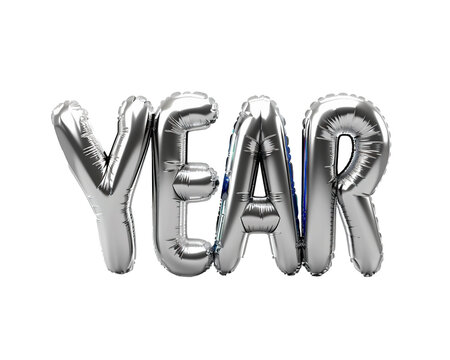 Photo with inflatable silver letters 