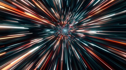 An abstract background with radial lines, depicting data flow in a tunnel-like explosion star with a motion effect