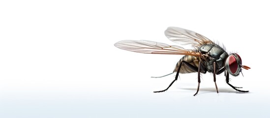 Aufkleber - There is a still fly on a white background leaving room for text Simple and with space for copy. Creative banner. Copyspace image