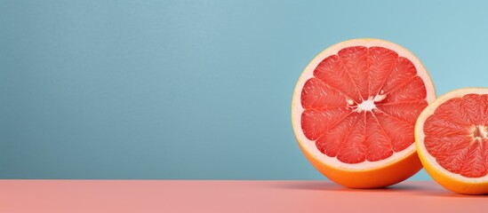 Aufkleber - A vibrant background complementing a fresh grapefruit slice leaving room for copy space in the image