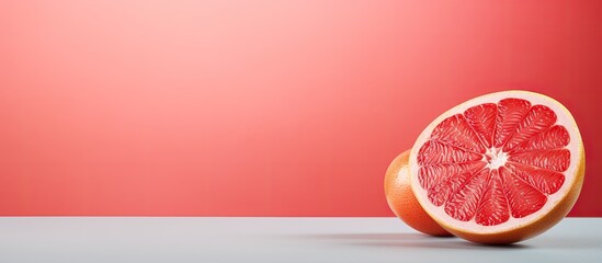 Aufkleber - A vibrant background complementing a fresh grapefruit slice leaving room for copy space in the image