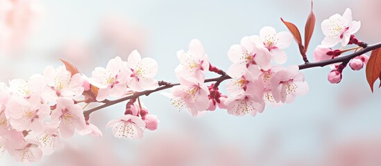Aufkleber - Pastel toned copy space image of cherry blossoms in spring