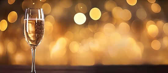 Poster - a bokeh image with a background that resembles the color of champagne. creative banner. copyspace im