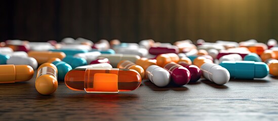 Aufkleber - A copy space image of antibiotics pills for medicine in a home setting