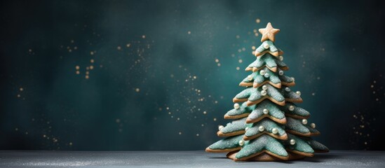 Aufkleber - A copy space image featuring Christmas tree shaped cookies to capture the essence of the Christmas concept