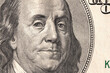 High resolution macro image of Benjamin Franklin on the one hundred US Dollar bill.