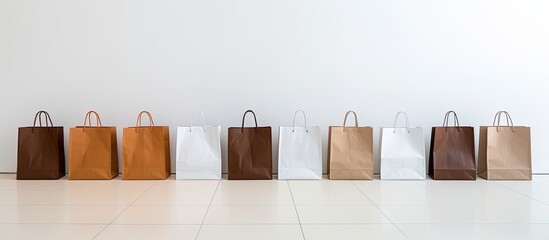 Poster - A white background highlights the paper shopping bags offering a clear copy space image