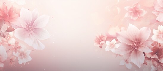 Poster - The backdrop features a delicate floral pattern that is illuminated by a gentle light creating an ideal area for adding text Ample space is reserved for showcasing additional content in this banner i