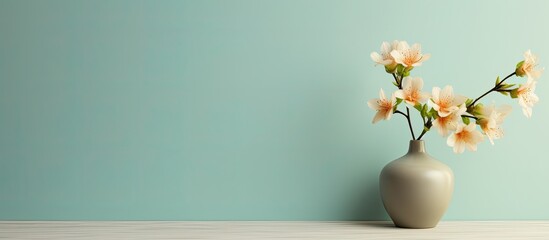 Poster - Nature inspired floral background for interior design pictures incorporating elements of home decor with ample copy space for image placement