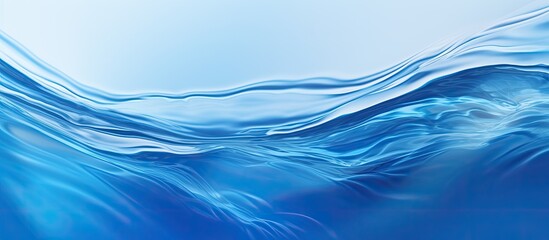 Sticker - A copy space image with a background of blue liquid texture resembling fresh water featuring a ripple wave texture