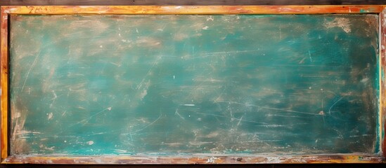 Fototapete - Image of a school board with colorful chalk. Creative banner. Copyspace image