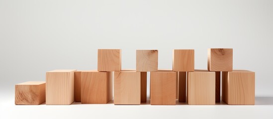 Aufkleber - A stack of wooden blocks against a white backdrop providing ample room for a copy space image