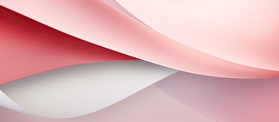 Leinwandbilder - Minimal geometric shapes and lines in pastel pink and light gray colors create an abstract colored paper texture background that offers ample space for copy