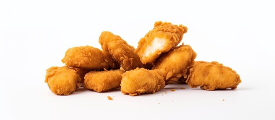 Aufkleber - A copy space image of fried chicken nuggets on a white background