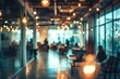 © Tanu - Office bokeh background, Business office with people in casual wear, with blurred bokeh background, A busy business office setting with individuals in casual wear, Ai Generated