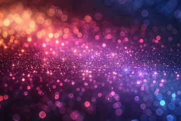 Poster - Abstract image of a captivating bokeh pattern with dazzling red and blue light sparkles creating a festive mood