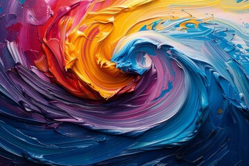 Poster - A mesmerizing fluid art piece creating a wave pattern with an array of colors, resembling ocean waves