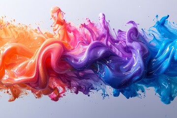 Poster - A dynamic image capturing a colorful interaction of liquid splashes that appear to dance in the air, featuring bright shades