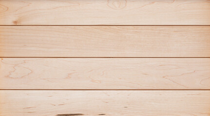 Canvas Print - Super long maple wood plank desktop background. Maple wood texture background. Empty maple tabletop. wood texture background.