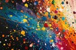 A painting of a colorful explosion of paint with many different colors