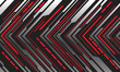 Abstract silver black red light arrow futuristic direction geometric design modern technology creative background vector