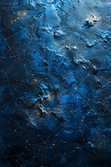 Poster - A mural with a dark blue to black gradient, where each star is connected by delicate silver lines forming constellations,