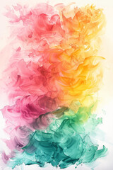 Poster - Abstract watercolor painting featuring a gradient from pastel pink to light green, evoking the freshness of spring,
