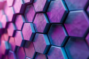 Poster - Dynamic geometric wallpaper design with a gradient and moving hexagonal patterns,