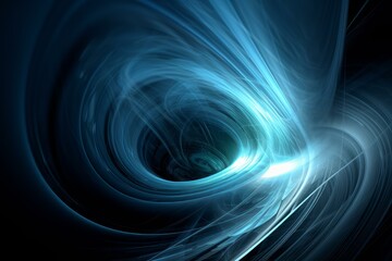 Poster - Vibrant abstract blue swirl background with modern design and fractal digital backdrop. Featuring a dynamic pattern and wallpaper art graphic. Creating a motion-filled. Futuristic. Space. Illumination