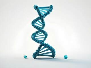 dna strand on white background 