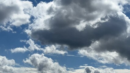 Poster - Fluffy clouds in the sky time lapse.