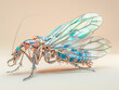 3d rendered illustration of a mosquito silver, gold, blue, 