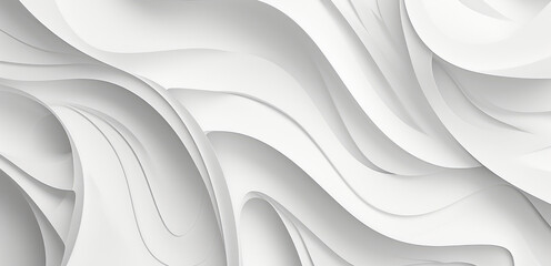 Canvas Print - Elegant White Wavy Pattern on Seamless Surface