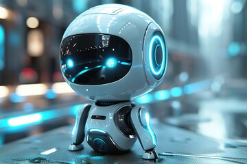 Poster - Cute AI Robot robot futuristic toy cyborg technology character machine white digital cute modern future cyber funny