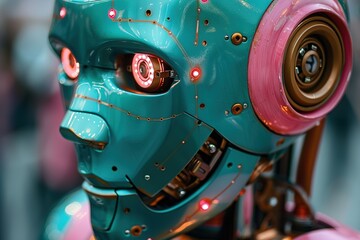 Poster - robot machine technology toy concept equipment fun science design play head industrial retro vintage