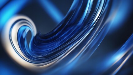 Wall Mural - abstract blue background _A blue abstract art with curved lines and light effects   
