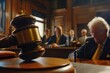 © Ева Поликарпова - A judge's gavel on a table in a courtroom. Suitable for legal and justice concepts