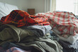 Pile of clothes waiting to be ironed the promise of crisp 