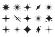 © Charles stockio - Sparkling Stars icon set. Retro futuristic sparkle icons collection. Set of star shapes. cool shine abstract effect sign vector design. Templates for design, posters.