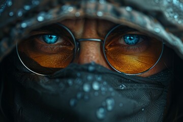 Poster - This image shows a subtle dark gradient backdrop with occasional light reflections and bokeh, suitable for a variety of applications