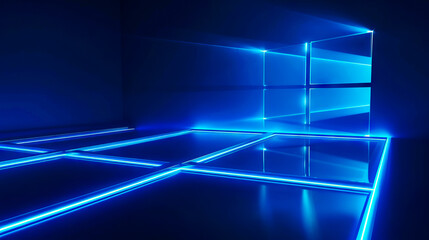 Wall Mural - neon background blue color wallpaper .