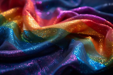 Poster - The third image demonstrates a digitally crafted silk fabric texture with sparkling dots resembling a night sky rich in stars