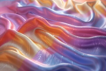 Poster - A gentle and soothing image of silk fabric with a pastel color palette and a smooth, undulating surface