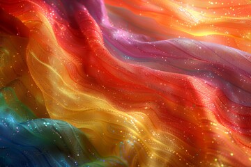 Poster - This image depicts a vibrant fabric with sparkling glitter, evoking a sense of celebration and excitement